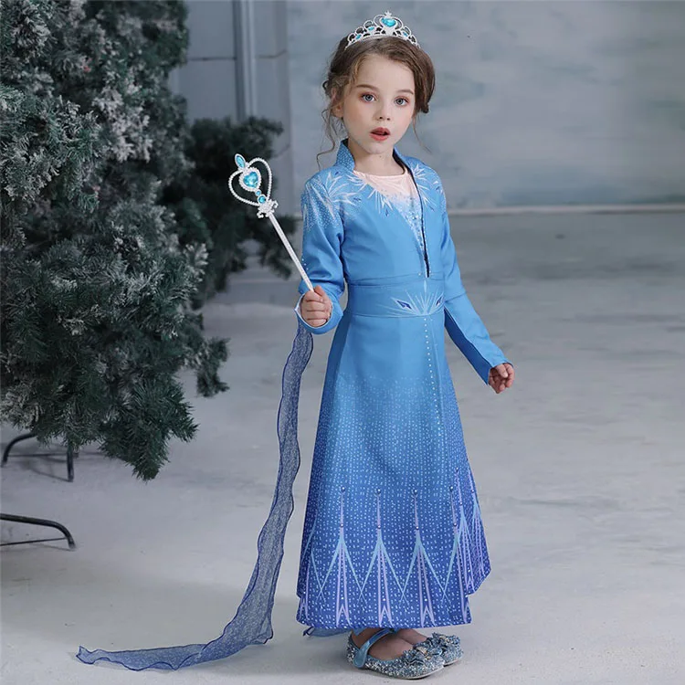Рождественское праздничное платье для малышей принцессы Эльзы девочек костюм Вдохновленный из мультфильма «Холодное сердце» 2