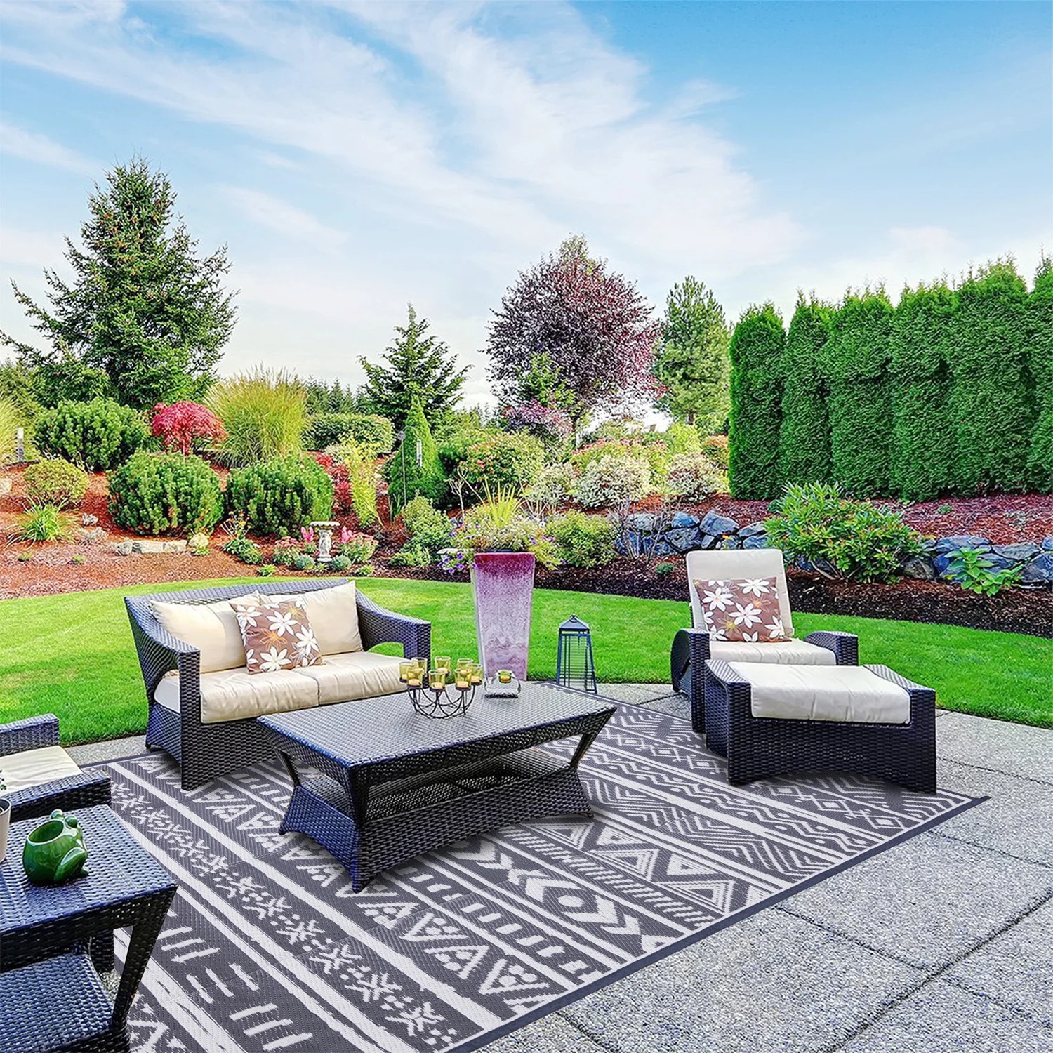 HUAYANG Polypropylene Picnic Beach Rv Mat Outdoor Camping Mat Rv Patio Rug Mat Outdoor Carpets And Rugs