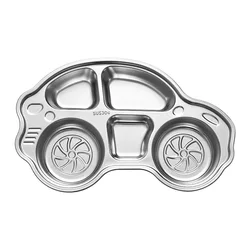 Cute Cartoon Kid Dinner Dishes Crab Rabbit Shape Baby Stainless Steel Divided Food Plate