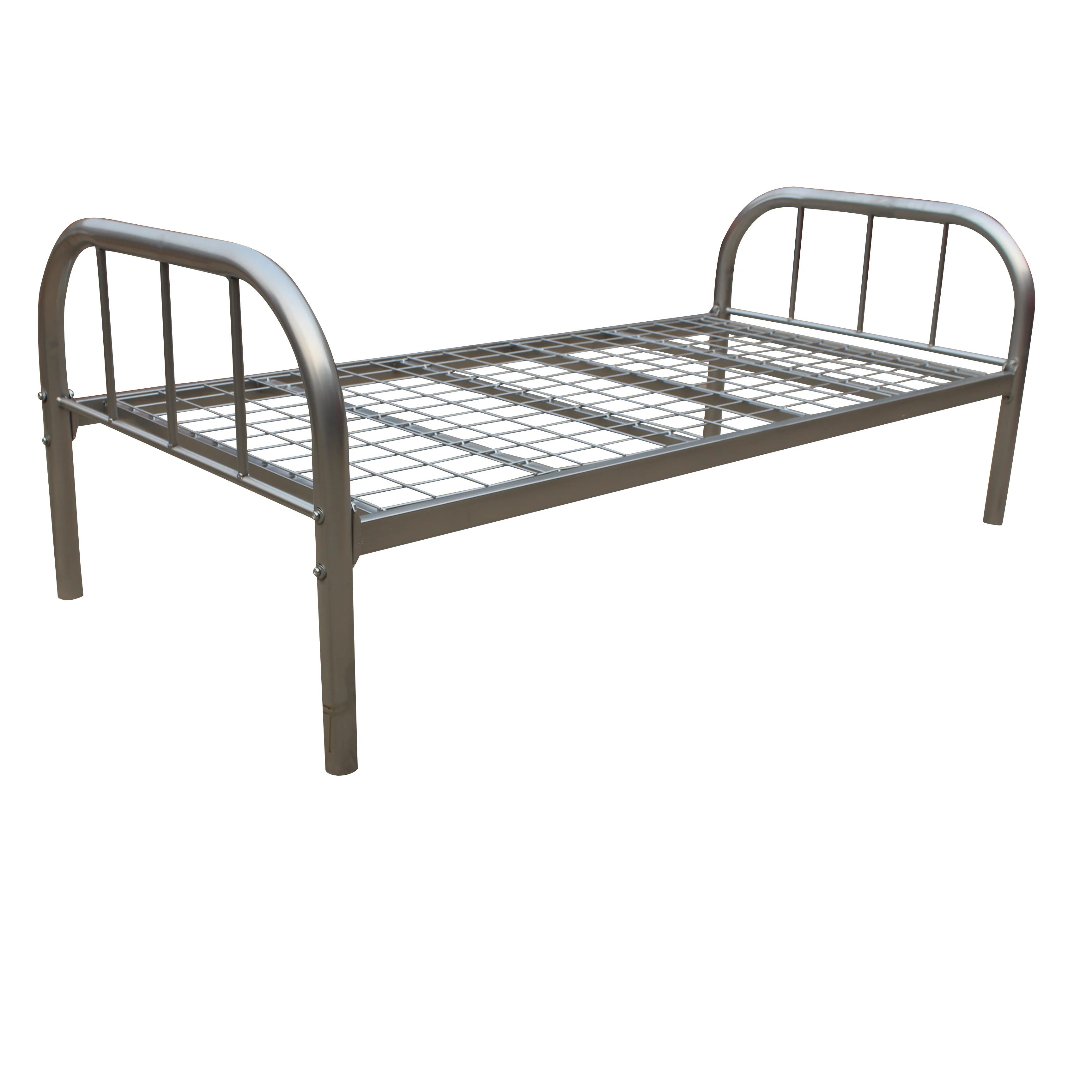 America Canada Hotel wholesale China single twin size metal bed frame room modern mesh design silver iron bed  frame single bed