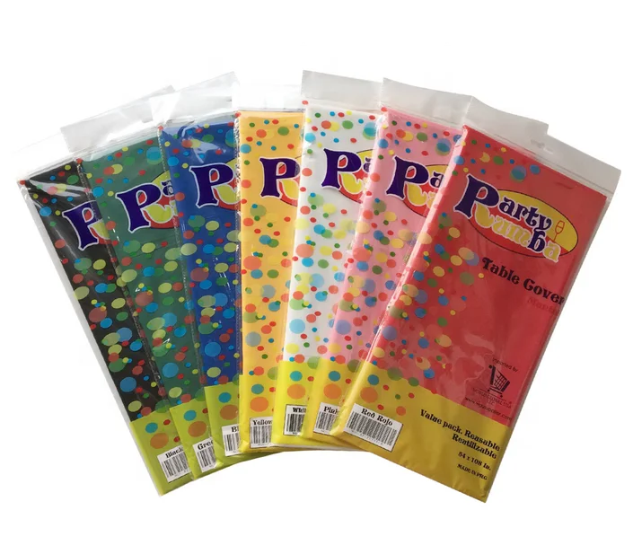 Сверхмощный PEVA сплошной цвет покрытие стола, пластиковая круглая скатерть