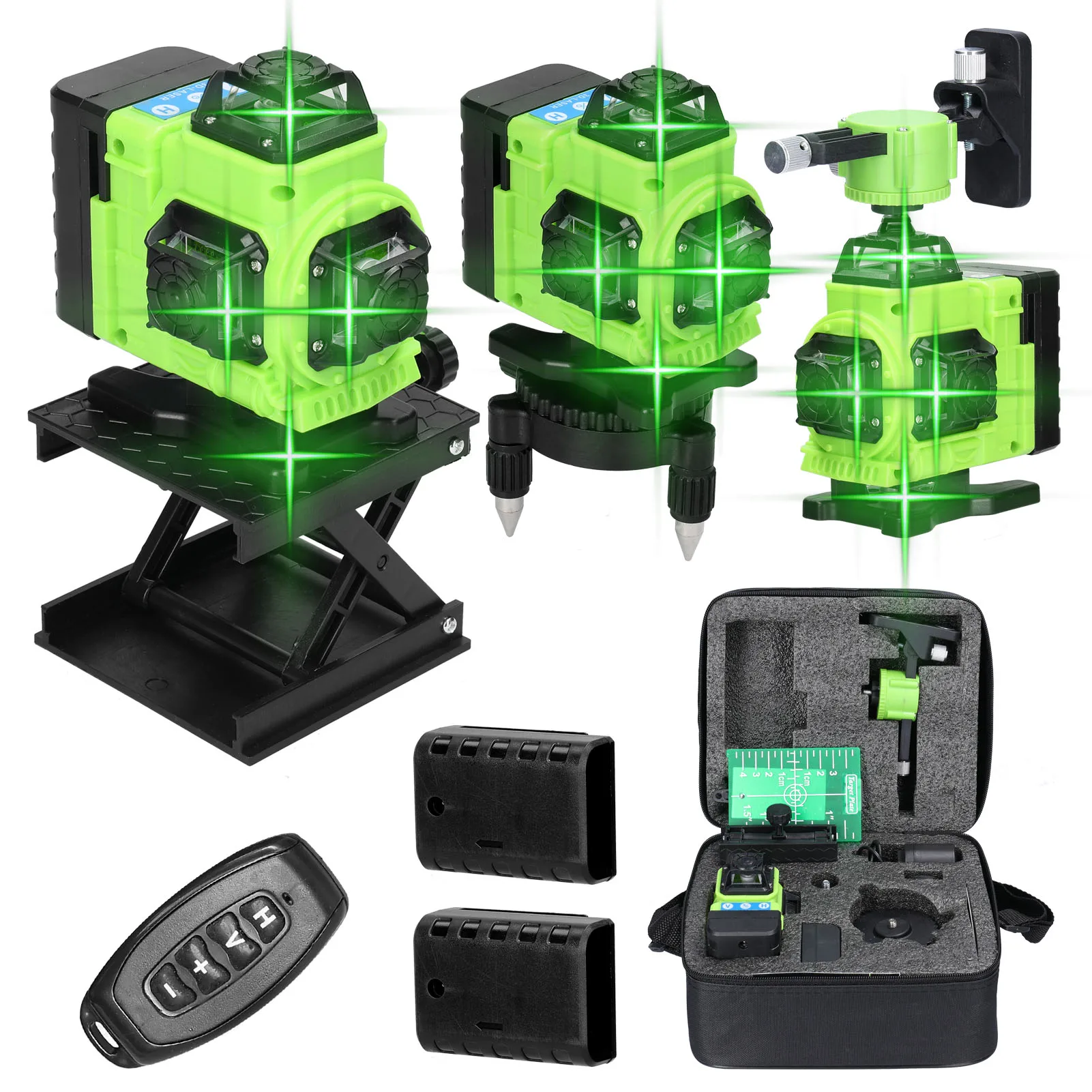 16 lines 4D ALL IN One Digital Rotary remote control Wall Mounted Multiple accessories self-leveling Laser Level