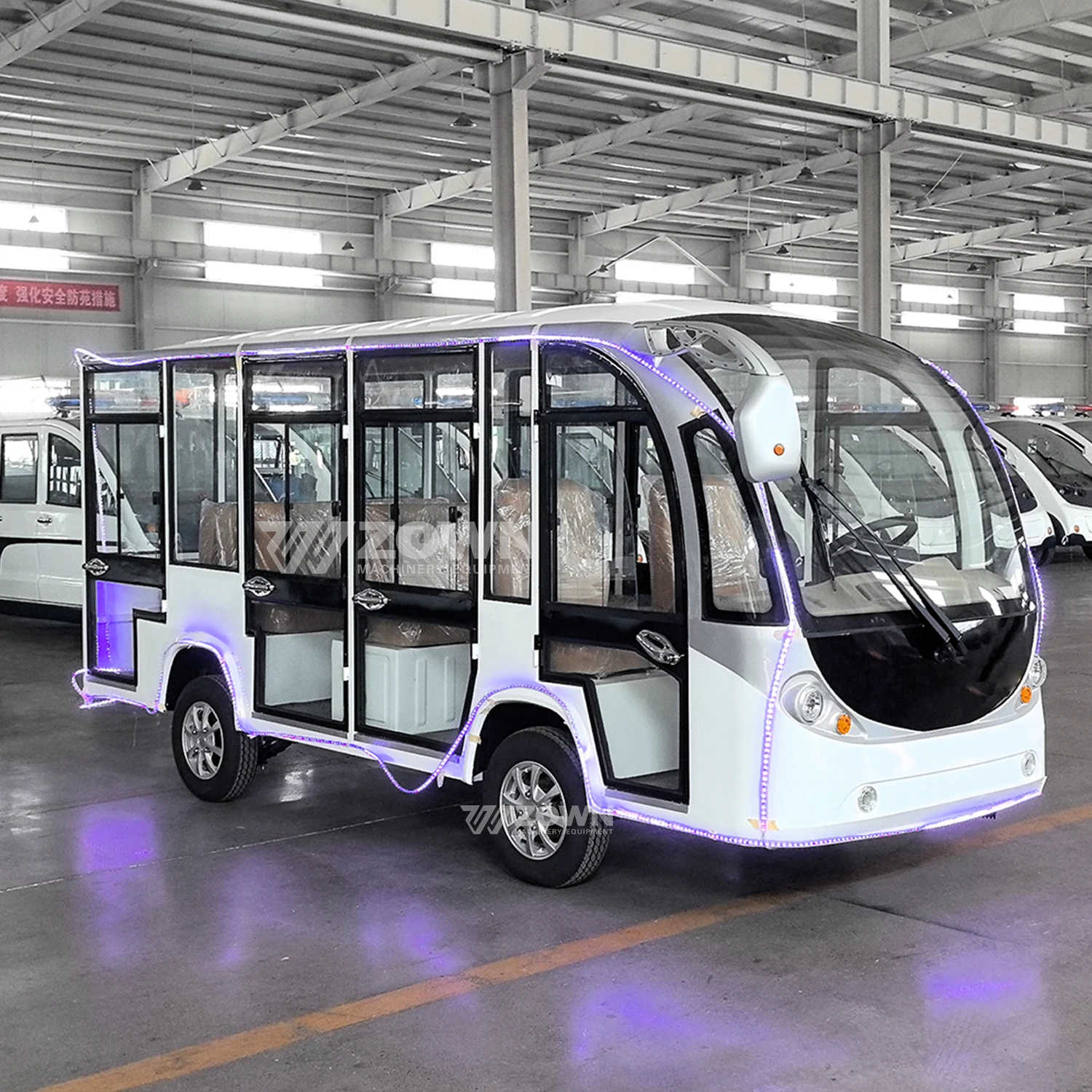 Luxury mini bus with doors Electric bus with light strip 15 seat mini bus for sale