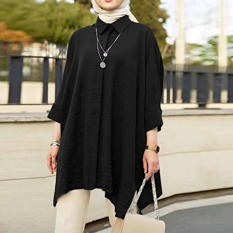 Новые свободные мусульманские рубашки с длинным рукавом повседневные большого размера для женщин