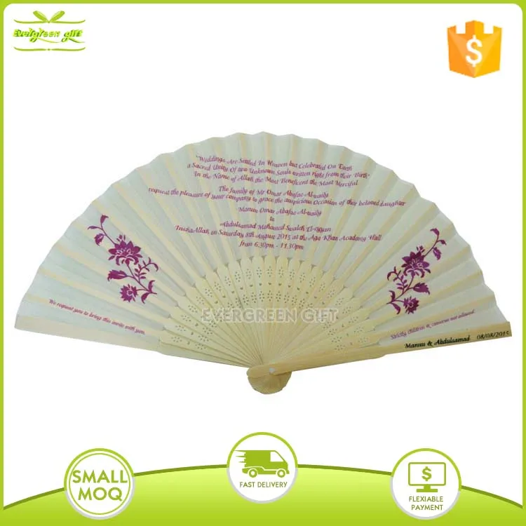 Wedding favors Chinese carved folding wedding wood hand fan