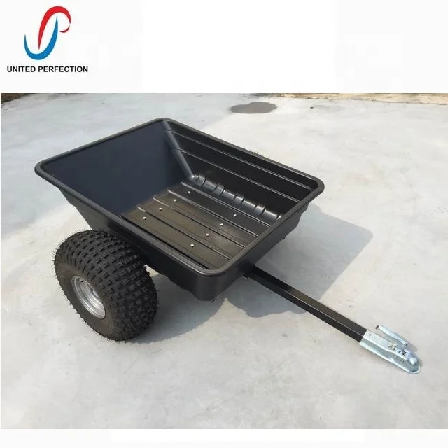 Promotional 2020 Promotional 300L 10 Cuft atv tow behind trailer atv poly trailer lawn mower trailer for sale