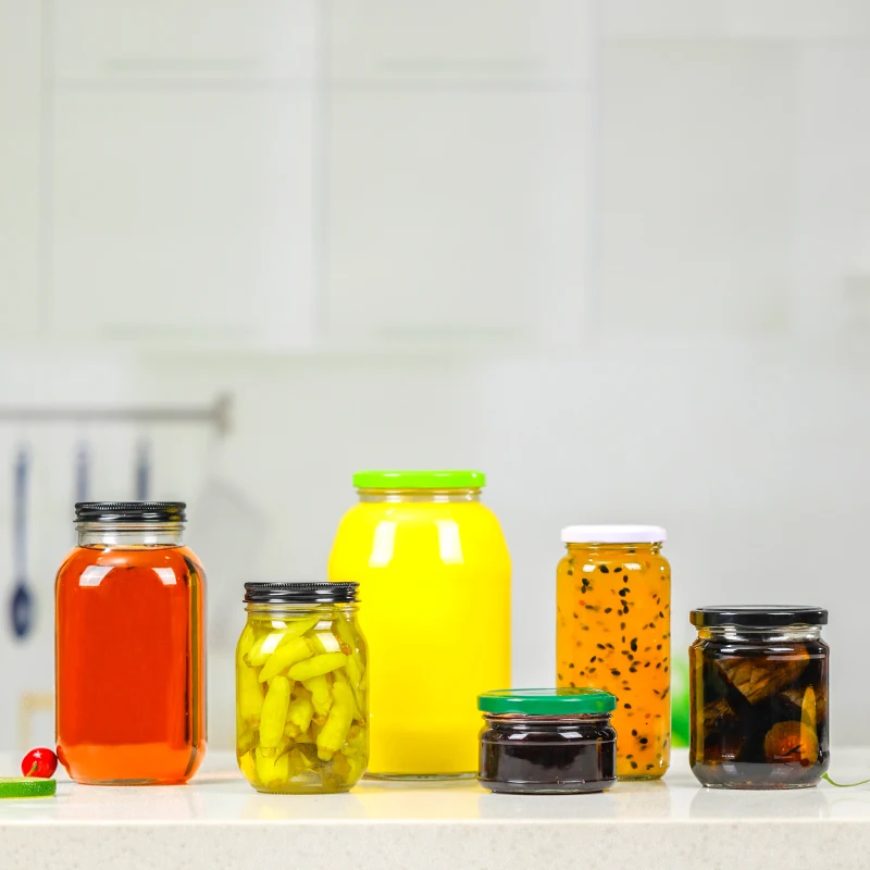 1500 ml Reusable Large High Quality Metal Twist off Cover Pantry Glass Canister Spicy Sauce Barrel Jars for Sale