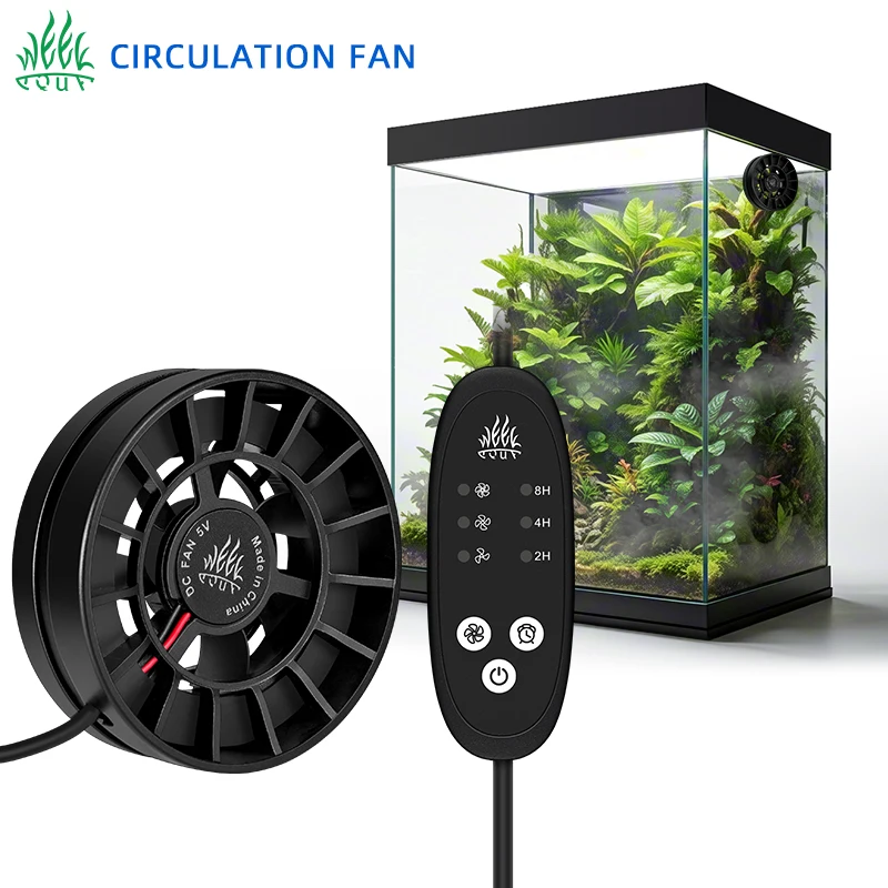 Powerful cooling Circulation fan for Pet Room Snake Lizards Turtle Amphibians Aquarium Rainforest Aquascape Temperature control
