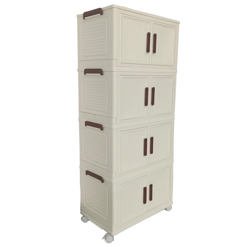 Popular PP Plastic Storage Cabinets With Wheels For Multi-use