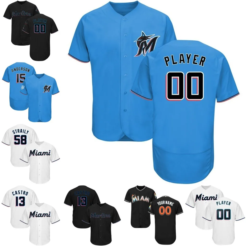 2024 Marlin 9 Lewis Brinson jersey 19 Miguel Rojas 16 Jose Fernandez 6 Starling Marte 65 Jesus Sanchez 38 Jorge Alfaro jersey