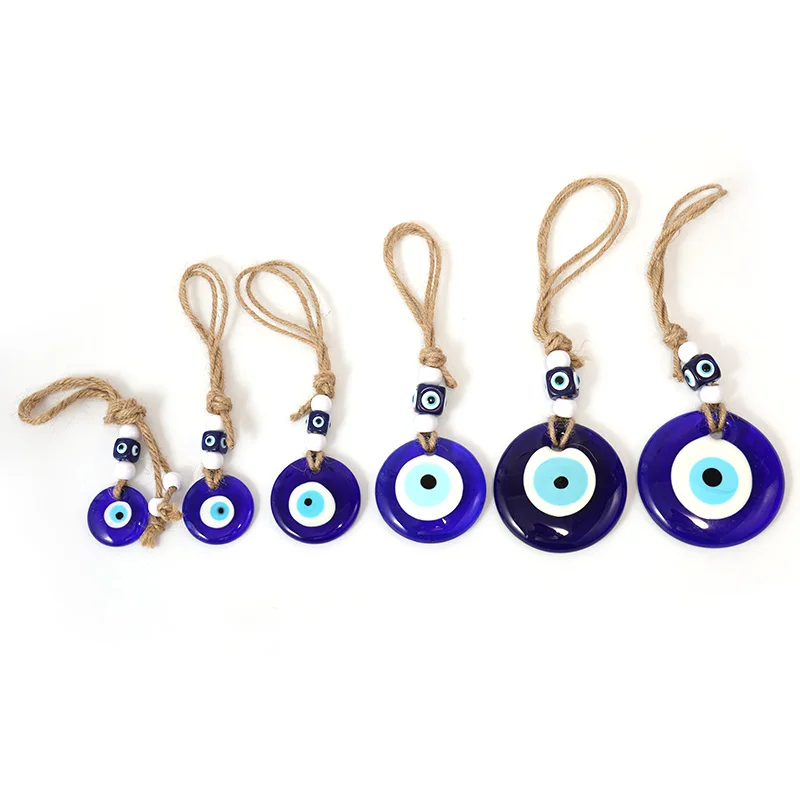 Wholesale Blue Glass Decorative Hanging Home Decor Greek Traditional Turkish Evil Eye Ornament Hanging for Rear View Mirror