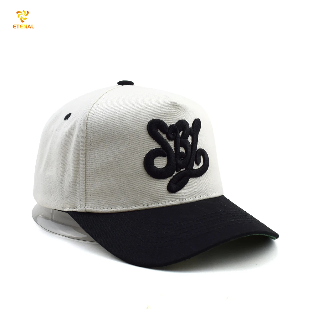 custom low profile 2 tone two tone baseball cap black and white caps baseball
