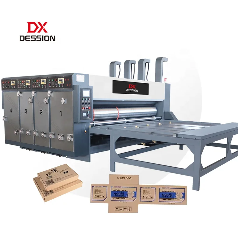 Semi Automatic Corrugated Cardboard Carton Box 2 color Printing Slotting Die Cutting Pizza box Making Machine
