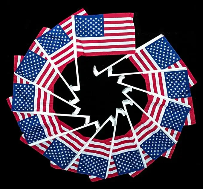 Huiyi Promotional Usa Car Flag 100D Polyester 30X45Cm Car Flag With Pole Black