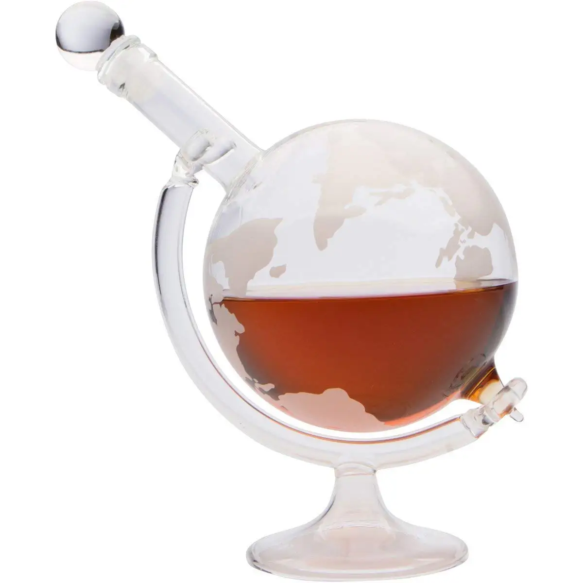 Hot Selling 750ml Globe Glass Wine Whiskey Liquor Decanter with Glass Base