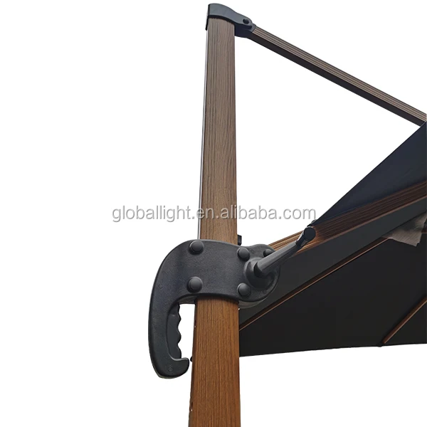 Outdoor Master 3x4M Wooden Coating Aluminium Patio Adjustable Umbrella Roma Umbrella 360 cross  Garden Umbrella