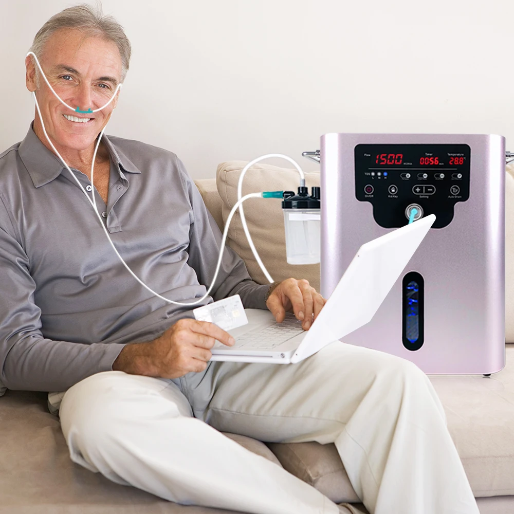 Suyzeko OEM Hho Pem Hydrogen Generator Electrolyzer 1500ml High Purity Hydrogen Breathing Inhalation Machine