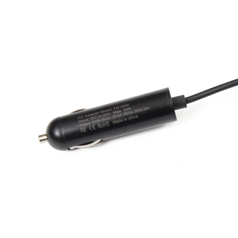 Multi-Purpose 65W PD 5V3A 9V3A 12V3A 15V3A 20V3.25A Car charger For Tablet PC
