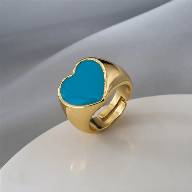  Bohemian lady exaggerates big sweet girl cool personality heart fluorescent color orange gold red blue decorative stack