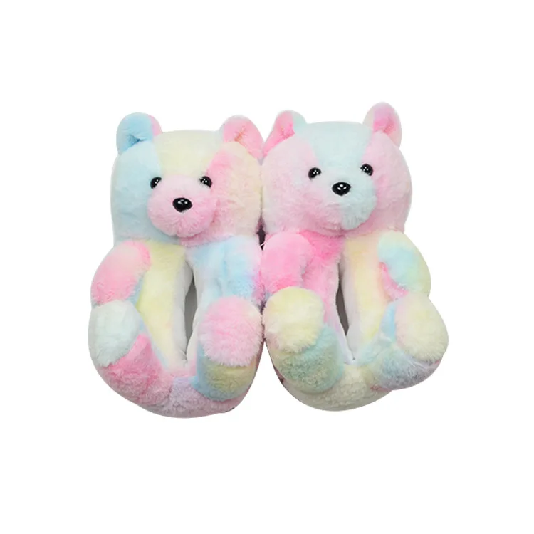 2022 Hot Selling  Panda Teddy Bear Plush Winter Warm Cotton Home Slipper Plush Animal Slipper Plush Toy Women Slipper