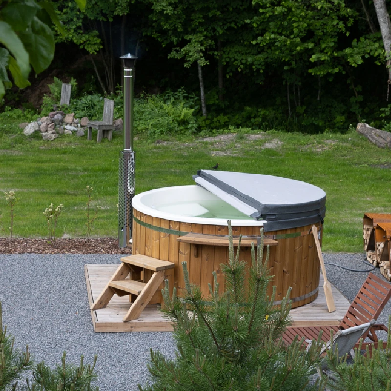 Outdoor Family spa wood burning hot tub Wood Fired Pool Wooden Hot Tub