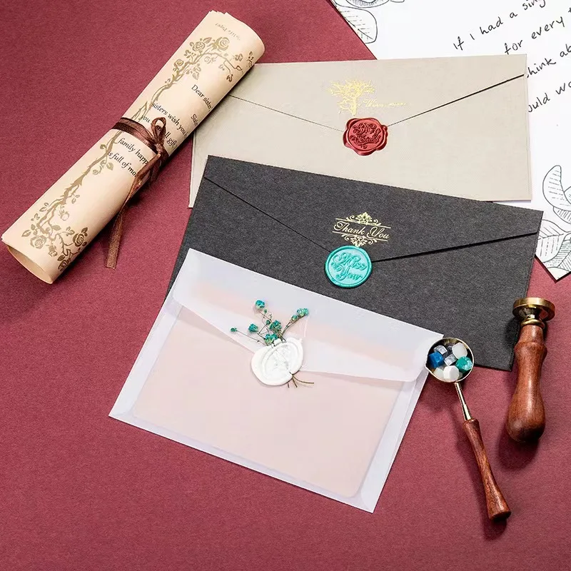 customized logo wax seal hot stamping envelopes