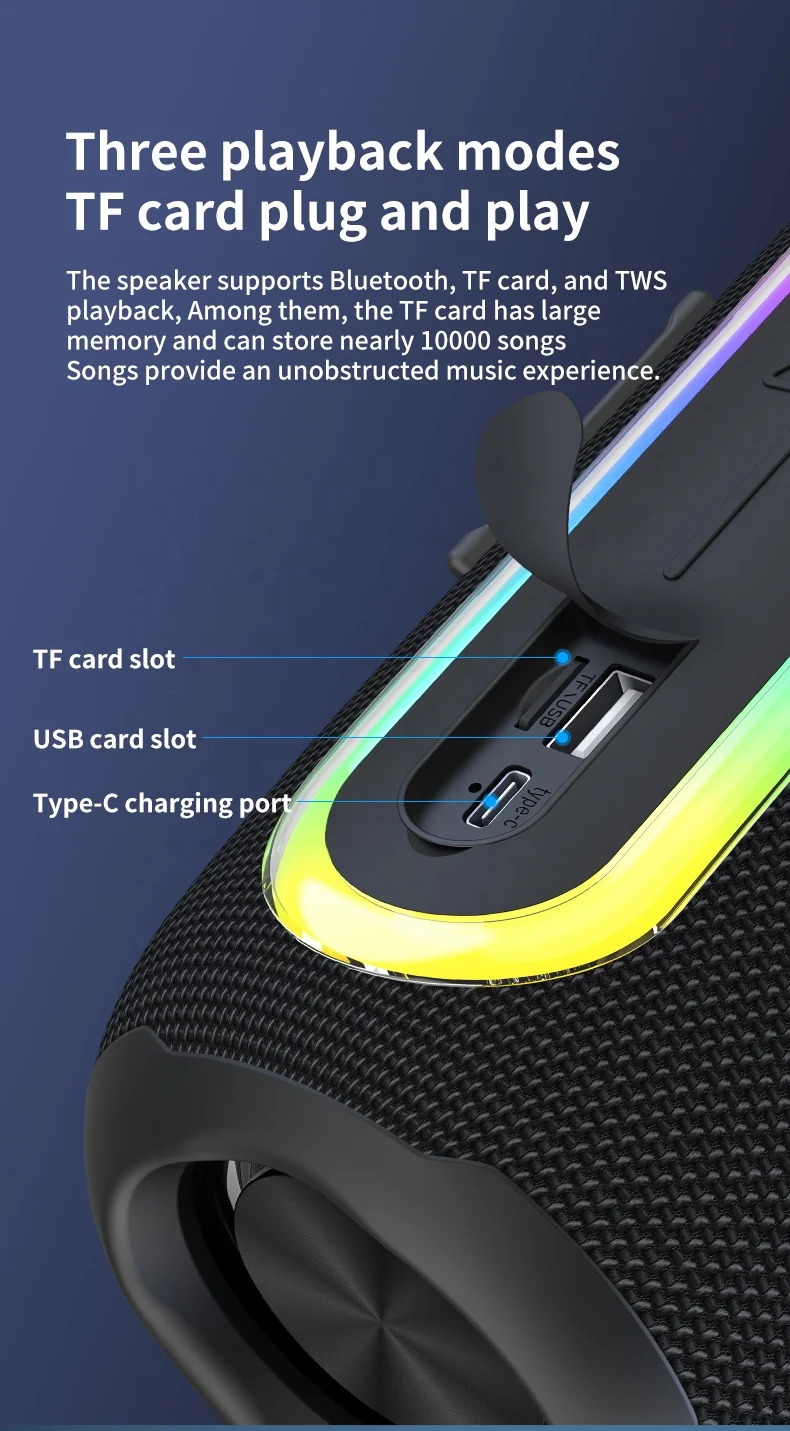 Wholesale New For JBL Led Parlantes Speaker Box Hifi Subwoofer Outdoor Waterproof Wireless Altavoz Bluetooth Speakers Portable