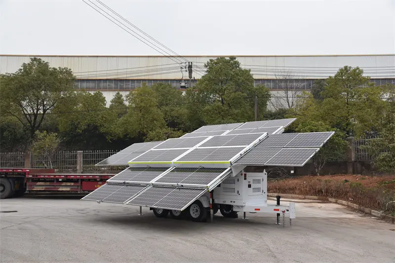 Mobile Off Grid Solar Power Trailer Hybrid Solar System