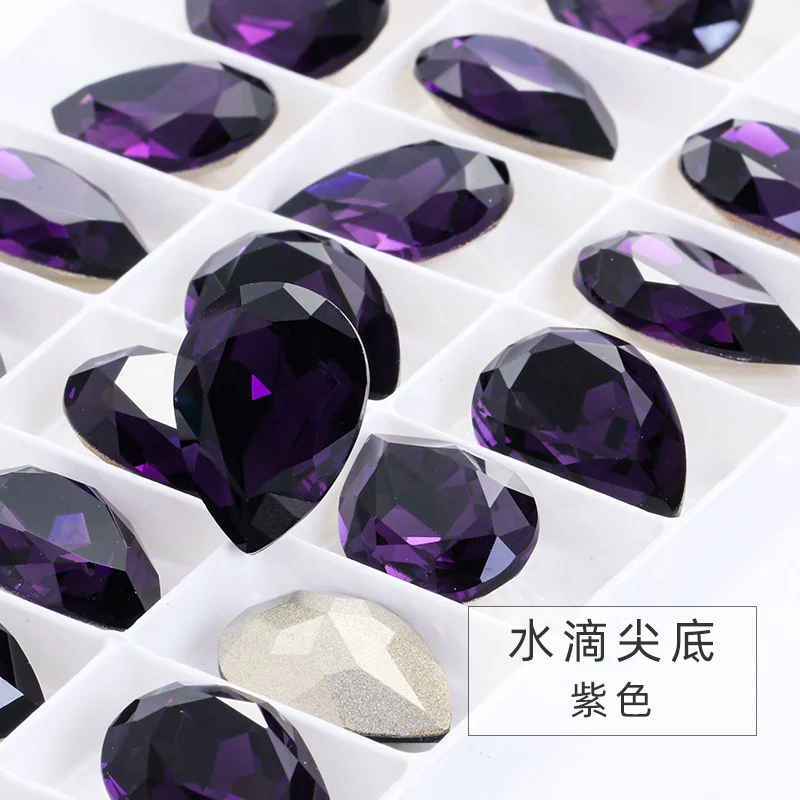 new fashion design Fancy Stone Hot Selling Top Quality Point Back drop Shape Gemstones For Clothes