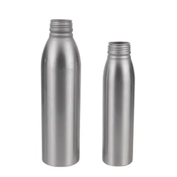 High quality aluminum vodka beverage bottle with metal threaded cover