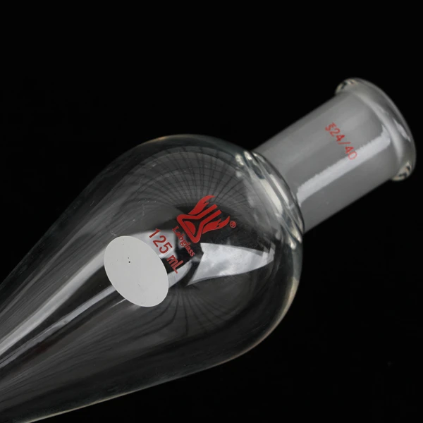 Glass Separatory Funnel 125ml With Joints 24/40 and 2mm PTFE Stopcock Pear shape,Glass Separating Funnel