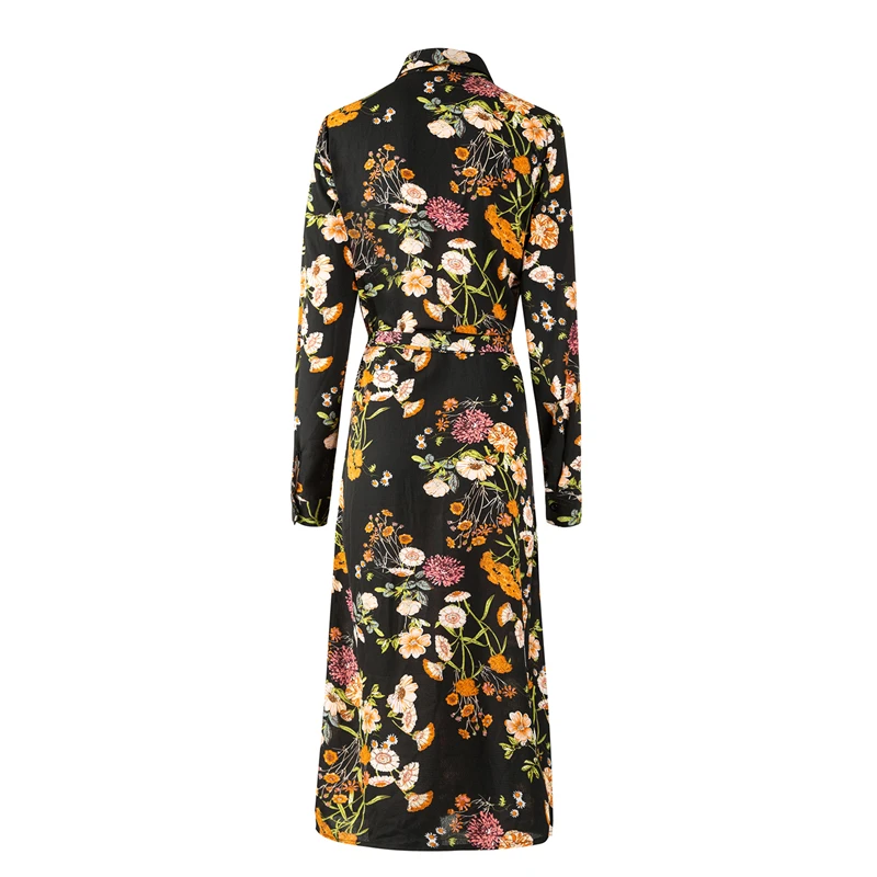 Beautiful Lady Fasion Black Modest Full Length Dresses Long Sleeve Maxi Dress Dropship