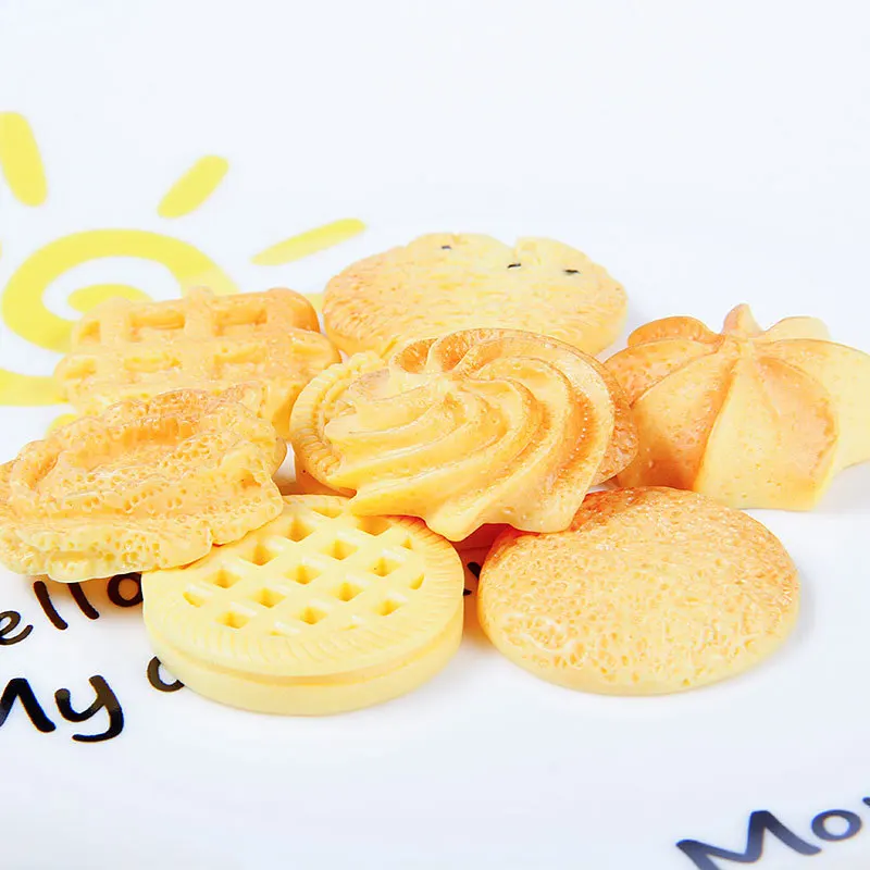 Resin imitation food cookie plastic flat back charms cute slime charms key chain earring accessories phone case direction