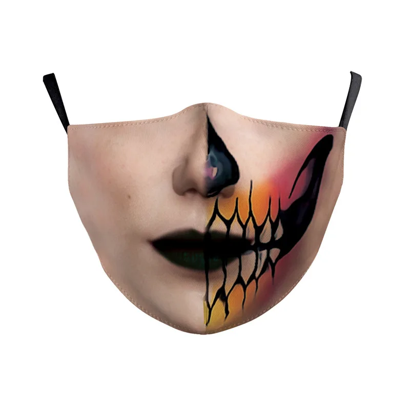 Модная хлопковая воздухопроницаемая вечерняя маска Hallowmas с мягким принтом, с защитой от пыли