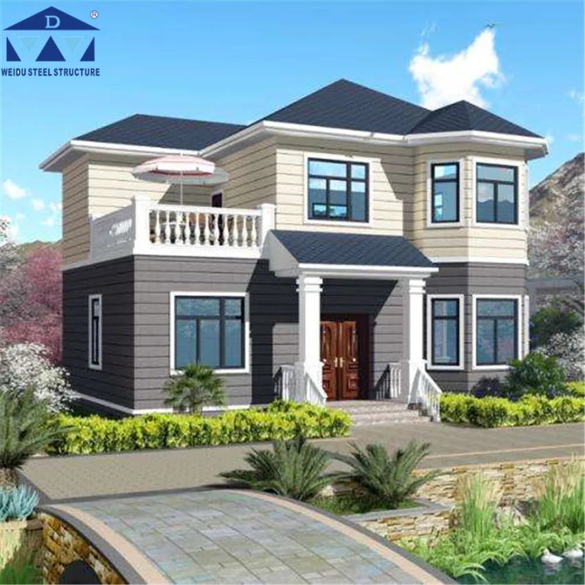 Prefabricated Metal Structure Steel Frame Construction Prefab Apartment Office Building Luxury Hotel Villa