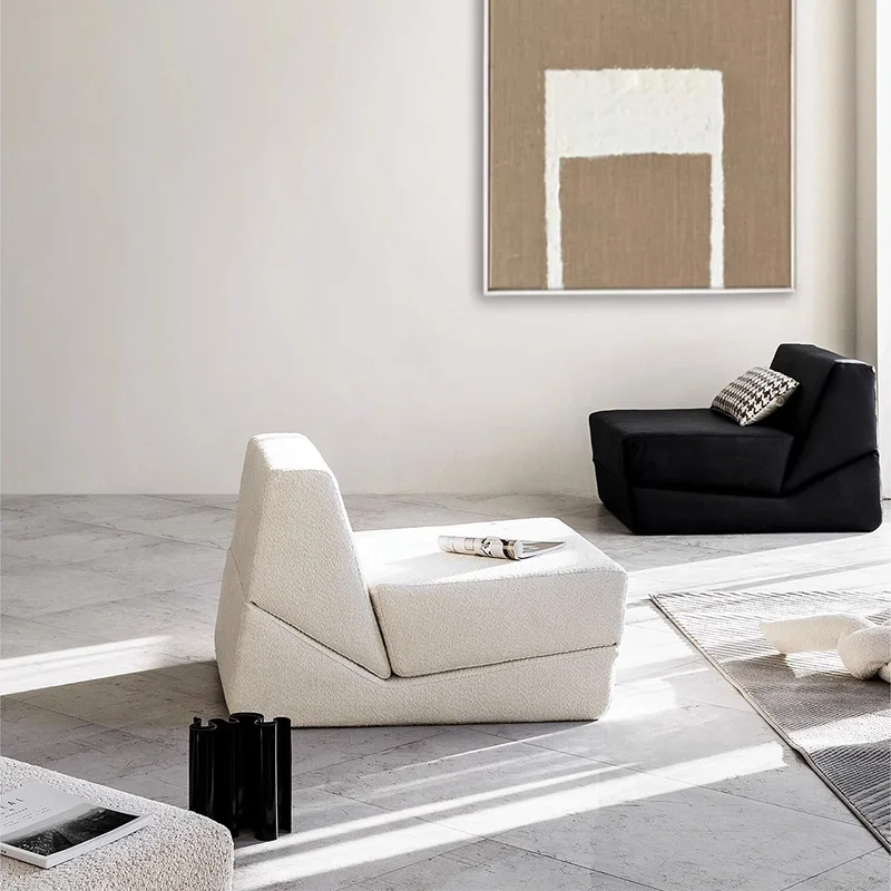Modern Minimalist Single Person Fabric Bean Bag Sofa Hotel Folding Lounge Chair for Office Lunch Break