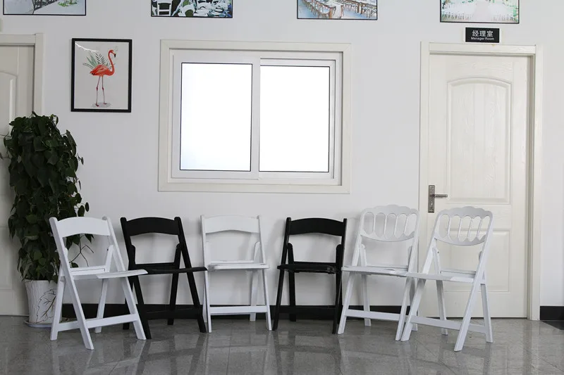 cheap white PP resin plastic wedding events folding chairs