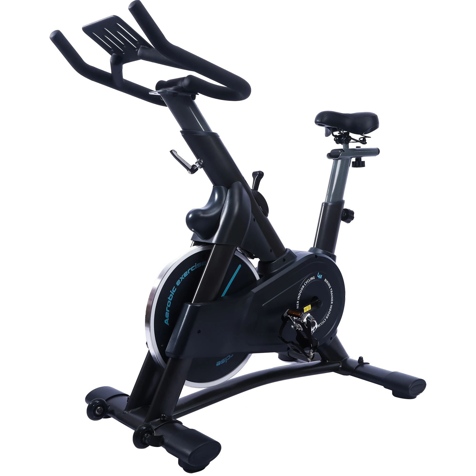 Magnetron fitness bike with aluminum alloy pedals and ultra soft seat cushion