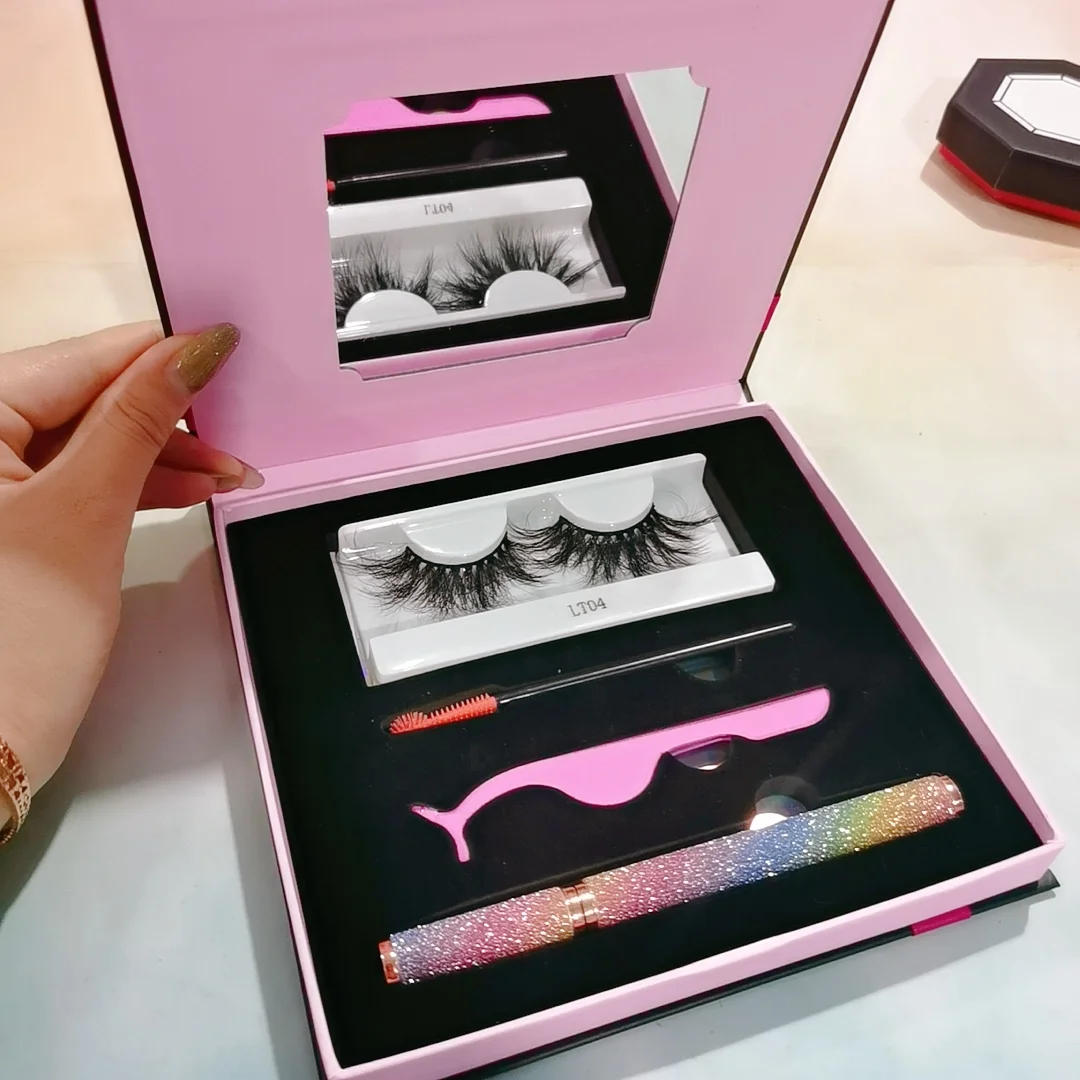 free samples 3D Mink Eyelashes Wholesale Natural False Eyelashes 25mm  Mink Lashes Soft make up  Boxes Package Fake Eye Lashes