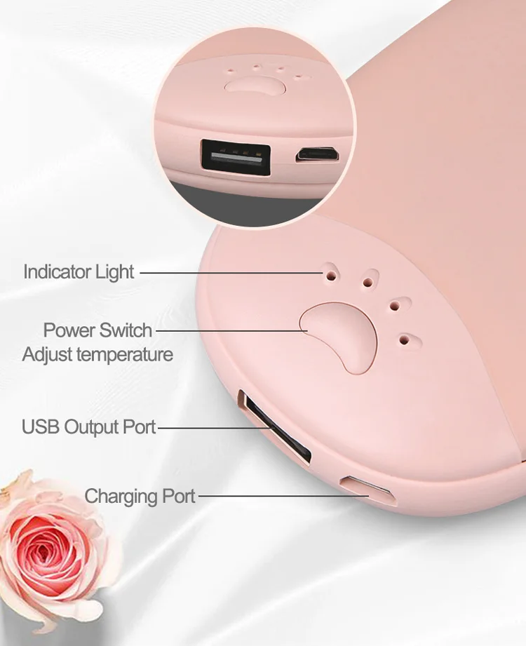 Custom Rechargeable Electric Hand Warmer Double-Sided Heating Mini Portable Pocket