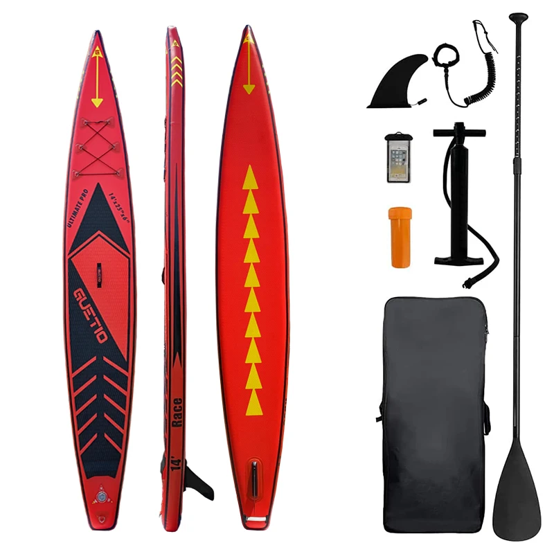 GUETIO New Product Inflatable Paddle Board 14 Feet Stand Up Paddle Board SUP Race Wholesale SUP Paddle Board