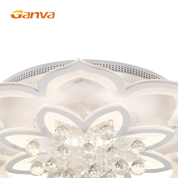 Zhongshan Modern Flower Design Surface Living Room Dining Room Acrylic Led Ceiling Light