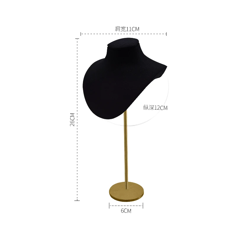 Luxury Mannequin Necklace Stand Holder  Microfiber Jewellery Display Bust necklace jewelry display stand for window showcase