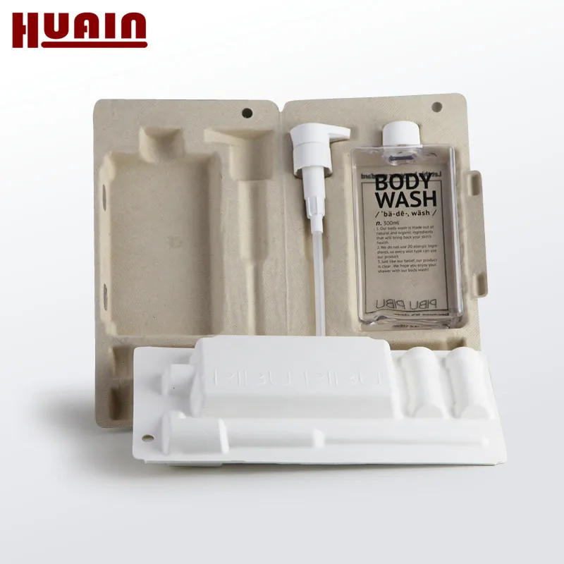 Wet Press Fiber Molded Box Bamboo Cosmetic packaging Degradable Package Pulp Box
