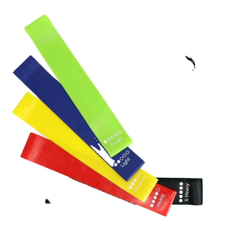 China supplied indoor environmental protection chromatic Customized non slip gym equipment resistance band