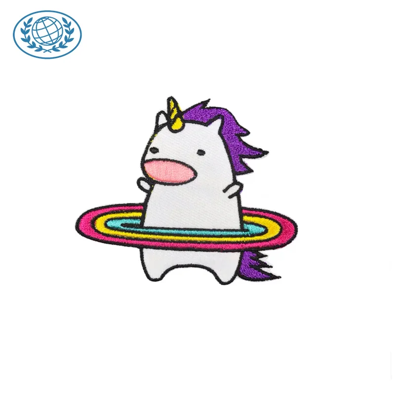 
Custom embroidered cartoon theme patches unicorn patches garment label 