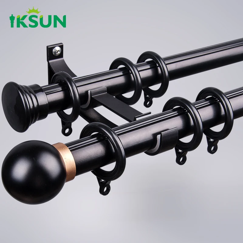 Aluminium Rome pole with alloy end head for roman curtain shade and home decoration use