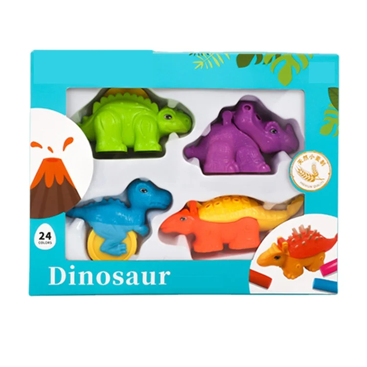 12 Colors Colorful Educational Manual Ability Parent-child Plasticine Dinosaur Set
