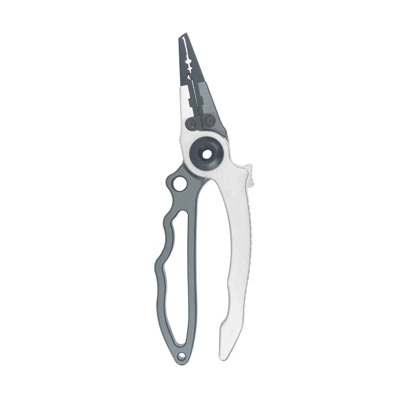 Multi Functional Aluminium Alloy Fish Pliers With Sheath Fishing Scissors Tackle Tools