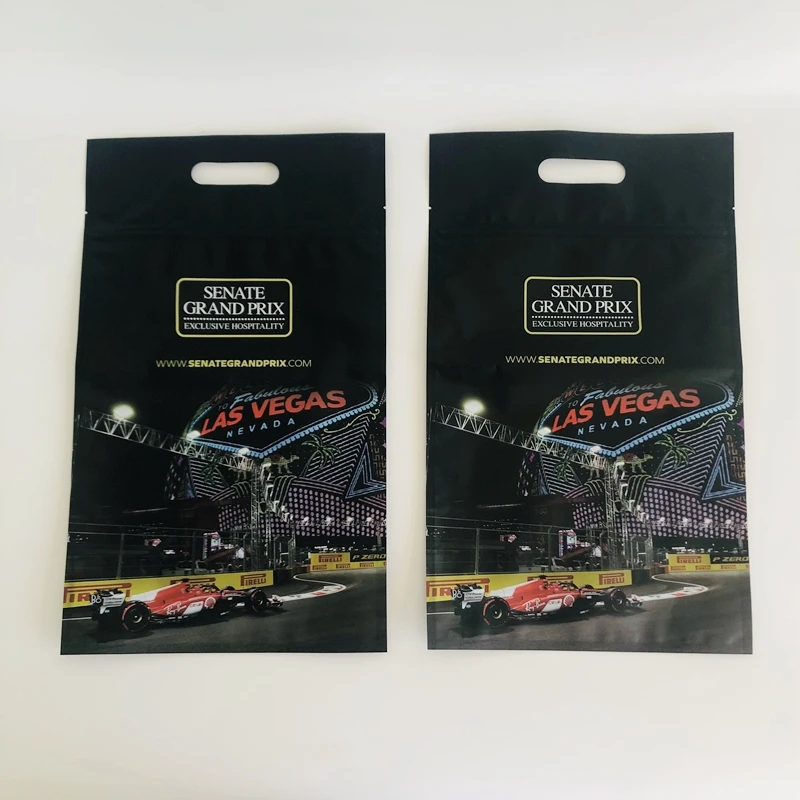 Custom printed large size three-sided sealed laminated aluminum foil easy to tear food packaging zipper bag